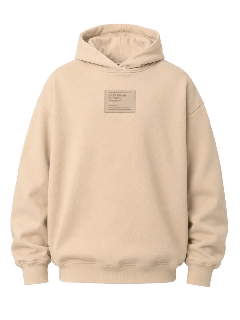 Alexander Louvre ICE CREAM -BADGE HEAVY HOODIE Cream & tan colorway Size L